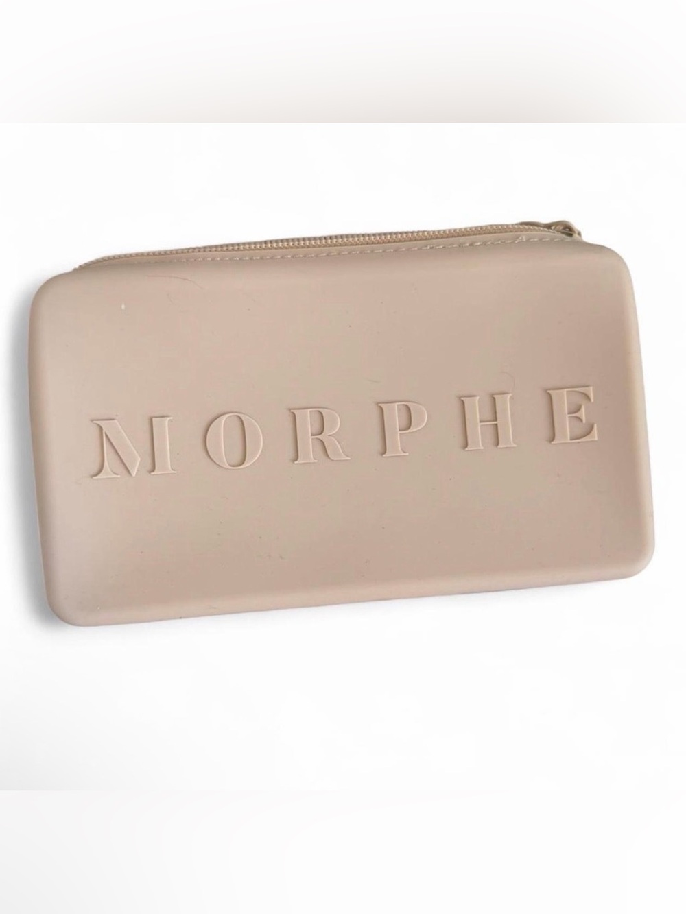 Morphe Beige Embossed Cosmetic Pouch